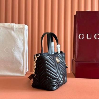 Gucci GG Marmont Chevron Mini Tote Bag