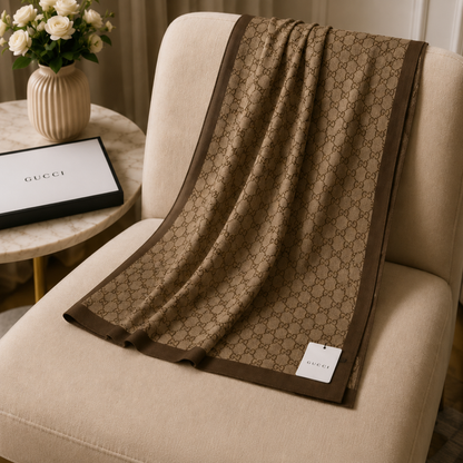 Gucci GG Monogram Classic Luxury Stole – Brown