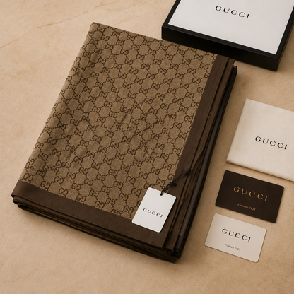 Gucci GG Monogram Classic Luxury Stole – Brown