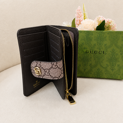 Gucci GG Monogram Continental Wallet – Beige/Brown Edition