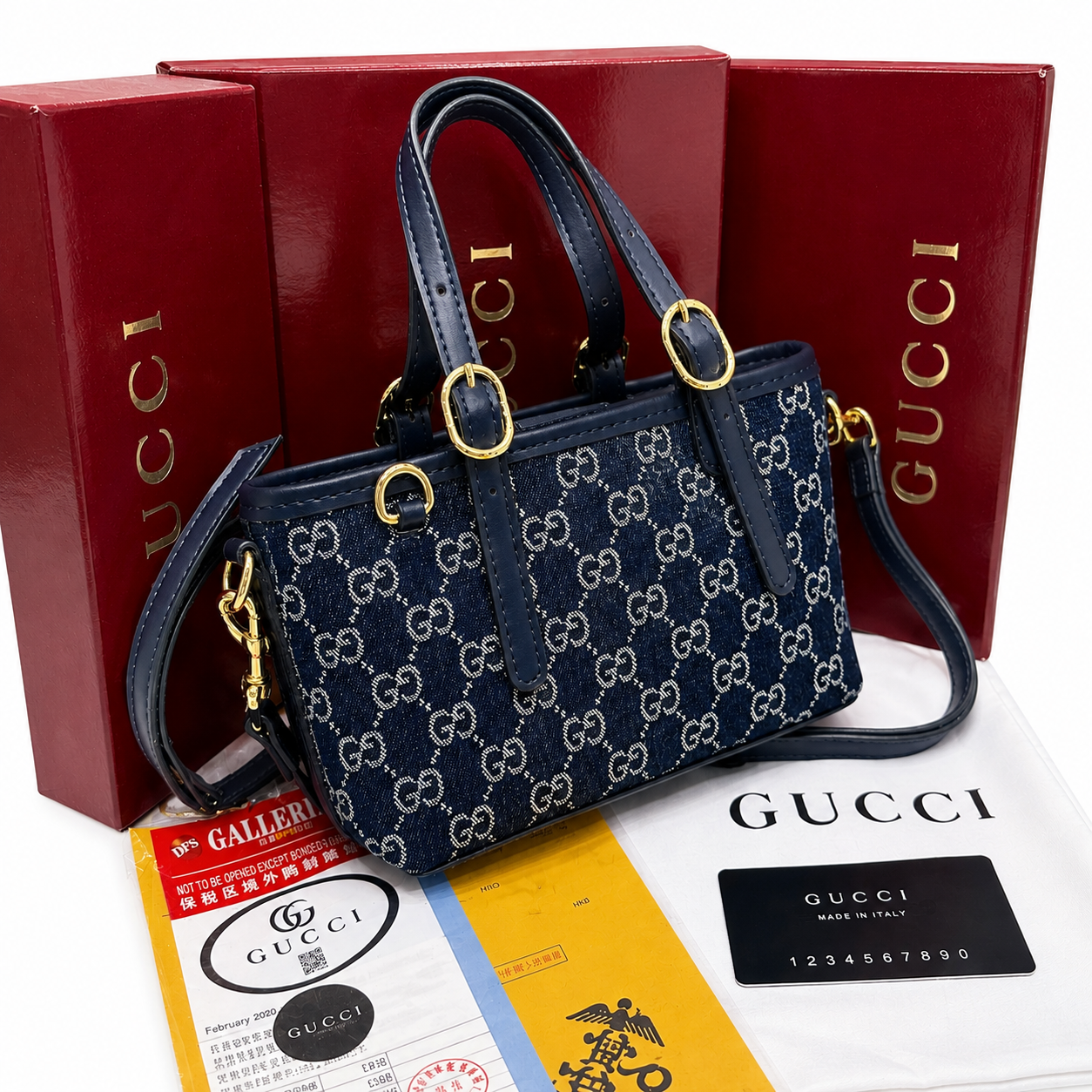 Gucci GG Monogram Mini Tote Crossbody Bag