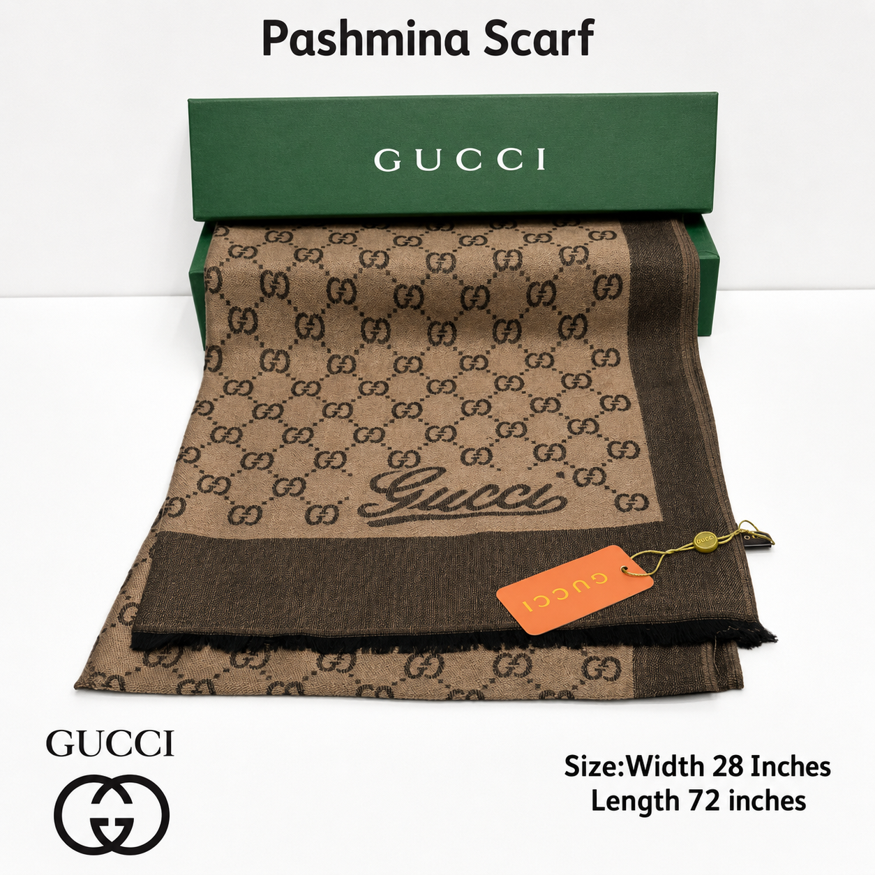 Gucci GG Monogram Pashmina Shawl