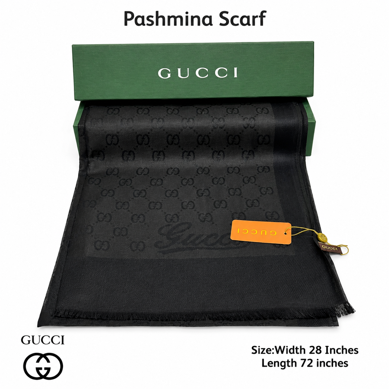 Gucci GG Monogram Pashmina Shawl