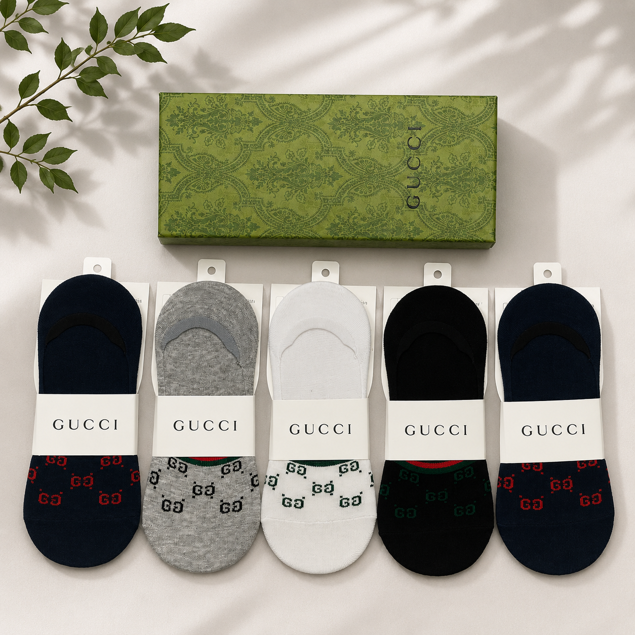 Gucci GG Monogram Premium No-Show Socks