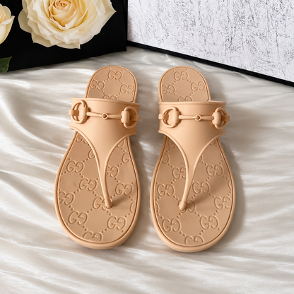 Gucci GG Monogram Thong Flat Sandals