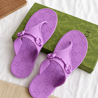 Gucci GG Monogram Thong Flat Sandals