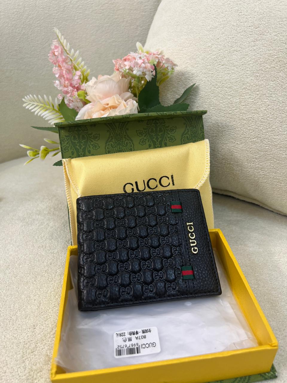 Gu-cci GG Pattern Leather Wallet Style