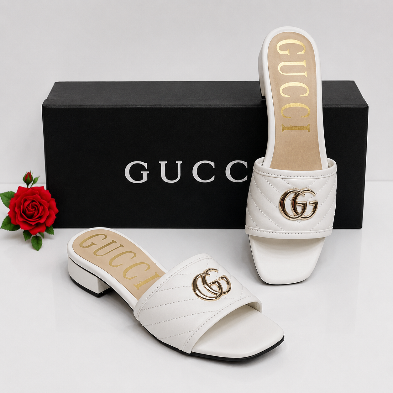 Gucci GG Quilted Slide Sandals