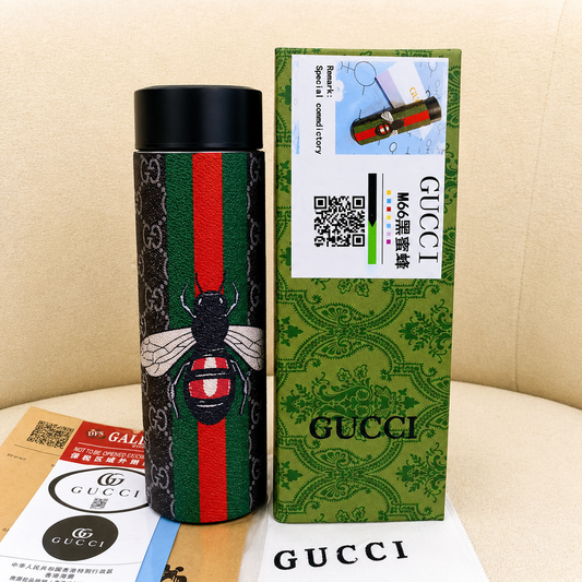 Gucci GG Supreme Bee Web Stripe Insulated Smart Temperature Water Bottle