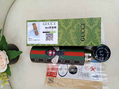 Gucci GG Supreme Bee Web Stripe Insulated Smart Temperature Water Bottle