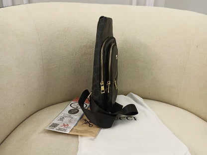 Gucci GG Supreme Black Sling Chest Bag Black