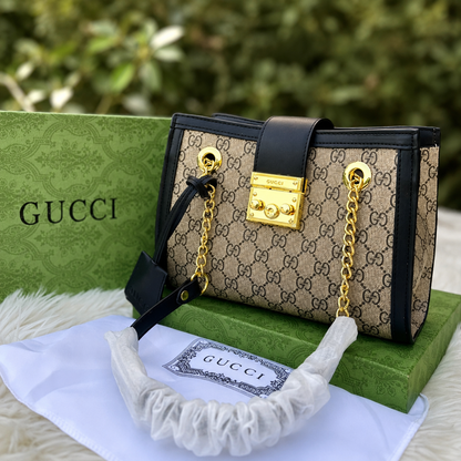 Gucci GG Supreme Padlock Chain Tote Bag