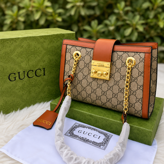 Gucci GG Supreme Padlock Chain Tote Bag