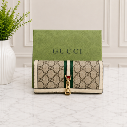 Gucci GG Supreme Web Stripe Long Wallet