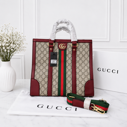 Gucci GG Supreme Web Stripe Structured Tote Bag