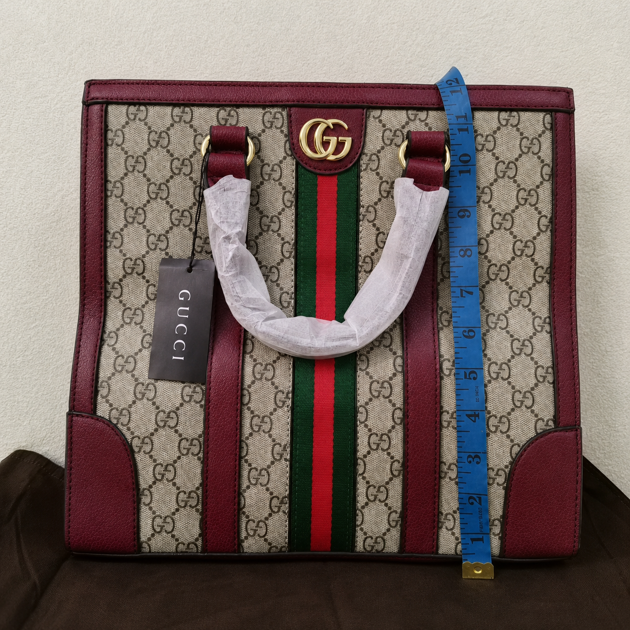 Gucci GG Supreme Web Stripe Structured Tote Bag