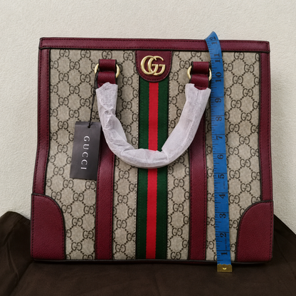 Gucci GG Supreme Web Stripe Structured Tote Bag