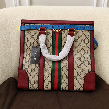 Gucci GG Supreme Web Stripe Structured Tote Bag