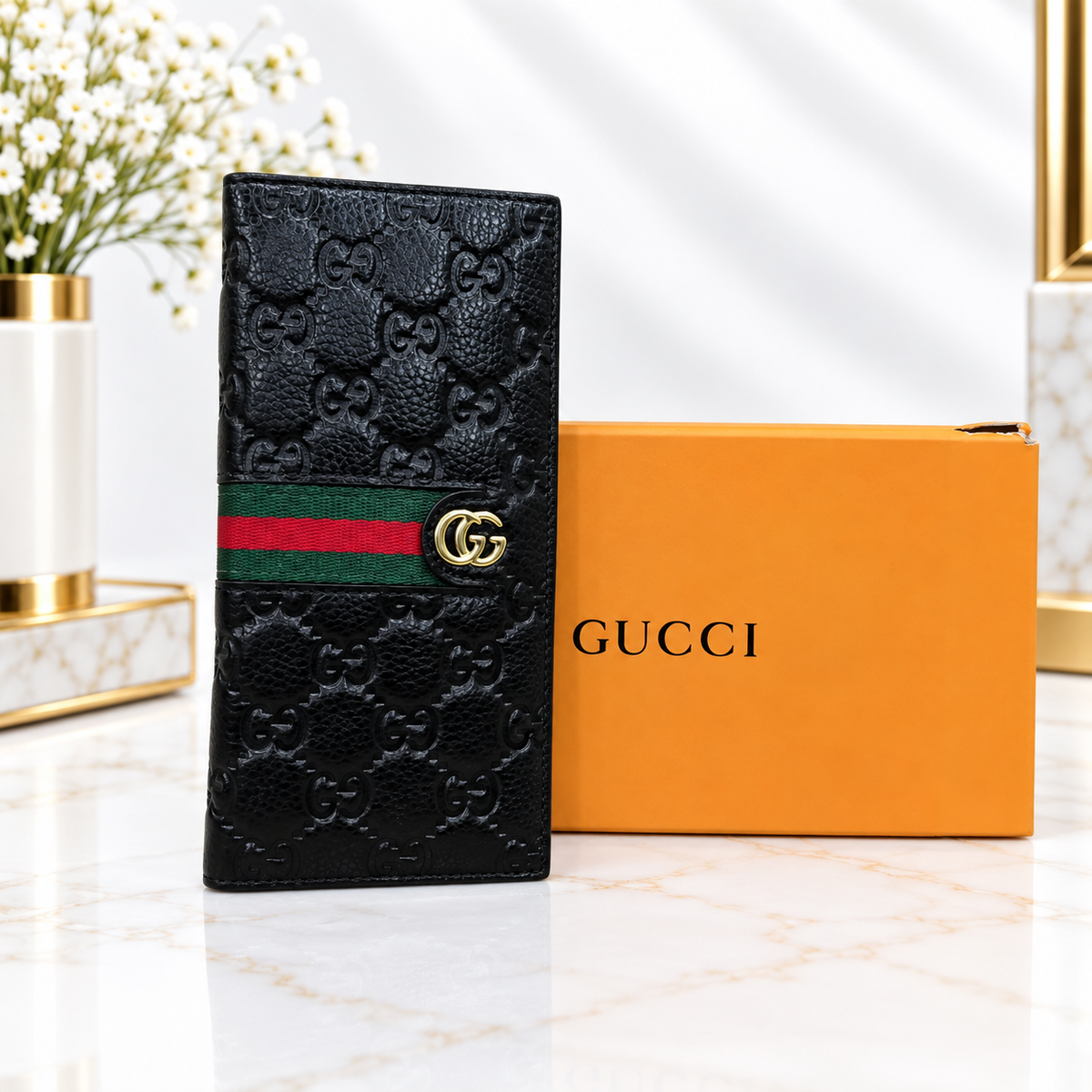 Gucci GG Web Stripe Continental Long Wallet