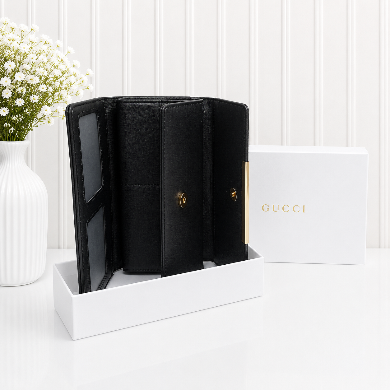 Gucci GG Web Stripe Continental Long Wallet