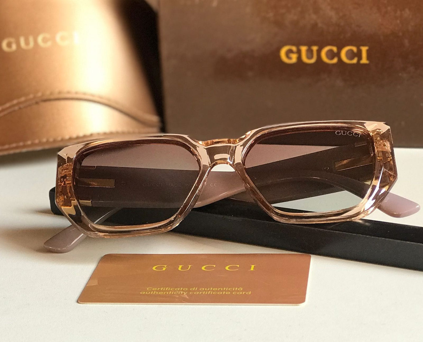 Gucci Geometric Frame Sunglasses