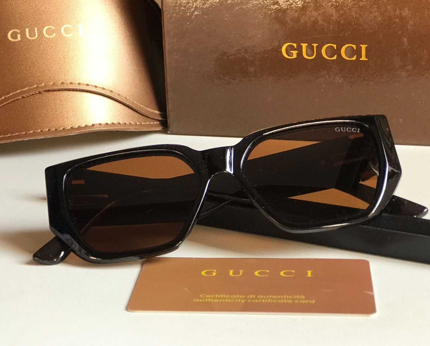 Gucci Geometric Frame Sunglasses