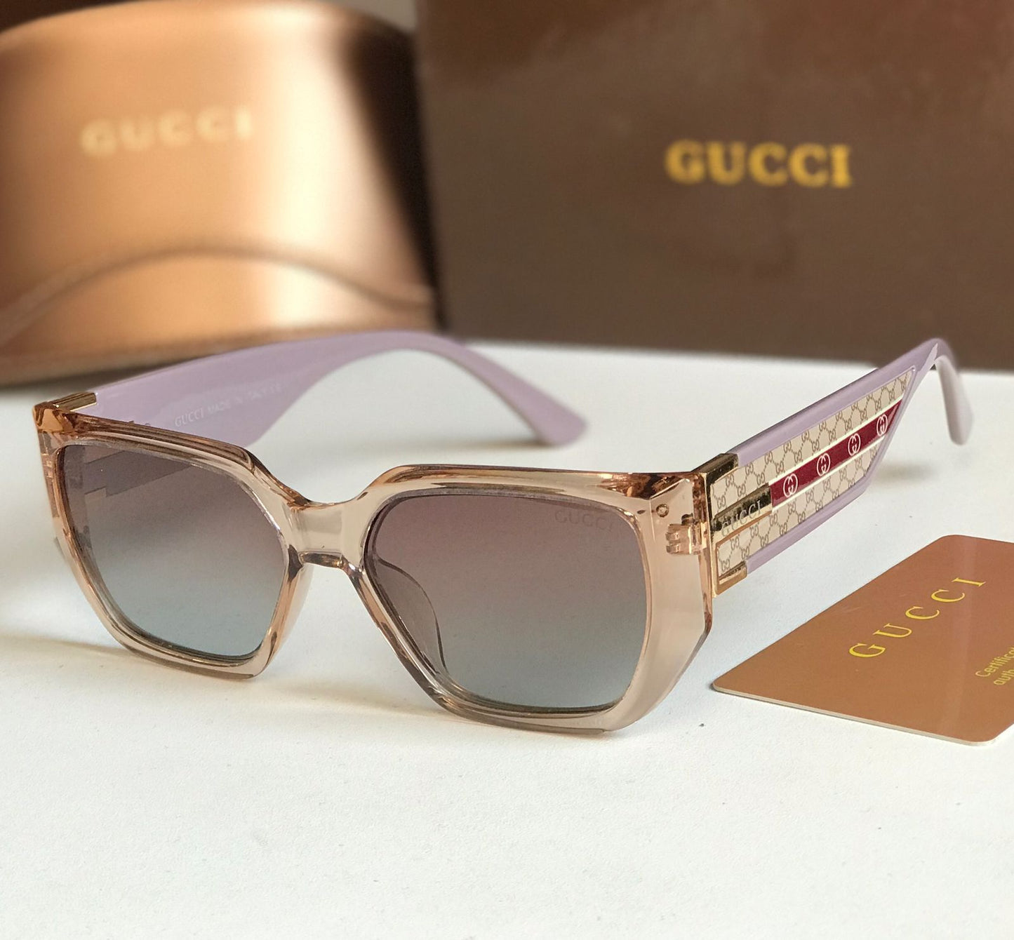 Gucci Geometric Frame Sunglasses
