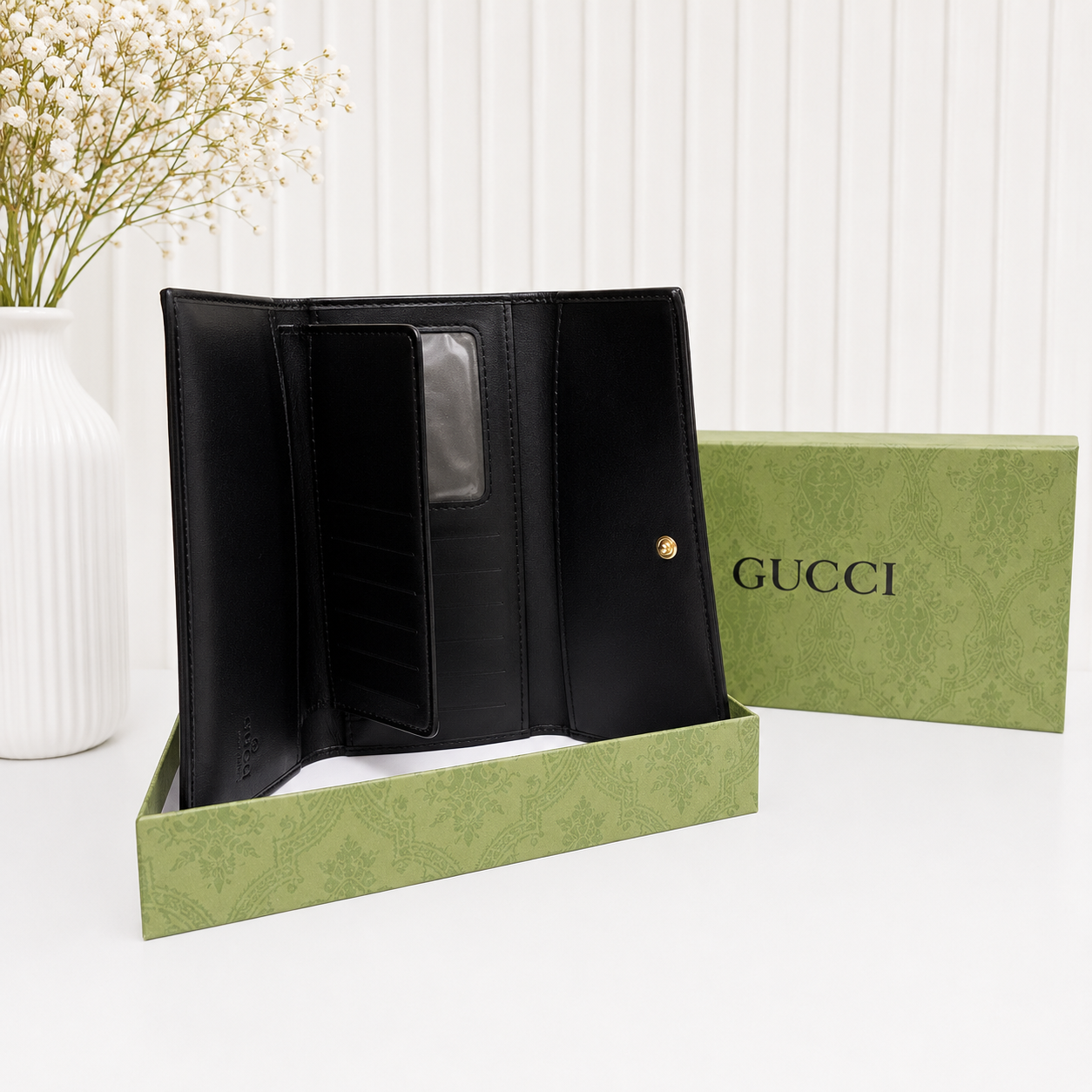 Gucci Horsebit 1955 GG Supreme Continental Long Wallet