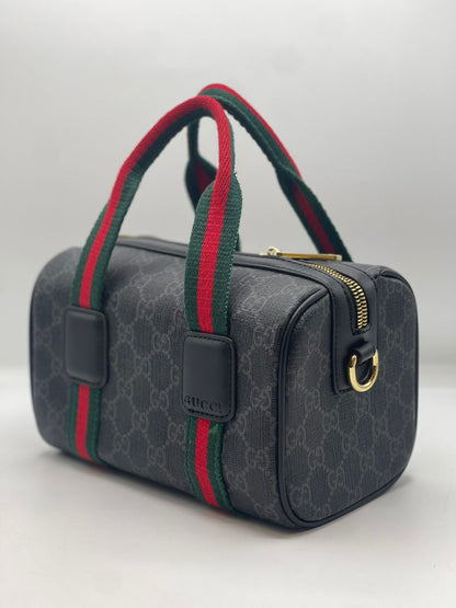 Gu-cci Mini GG Handbag (GG Supreme Canvas – Web Stripe)