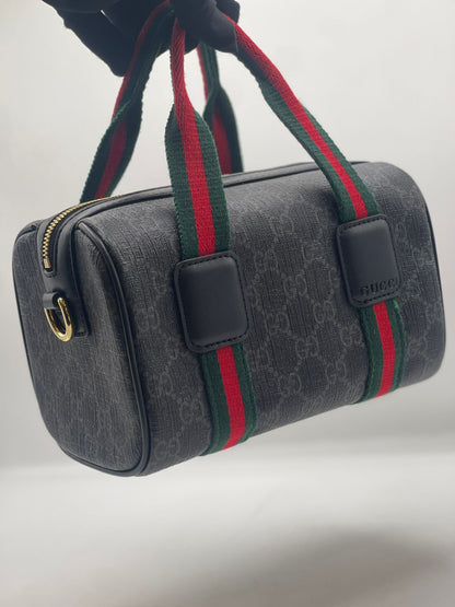 Gu-cci Mini GG Handbag (GG Supreme Canvas – Web Stripe)