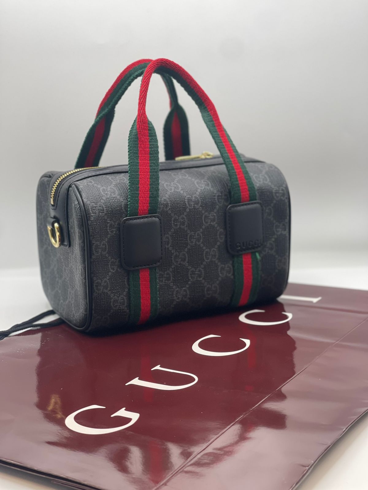 Gu-cci Mini GG Handbag (GG Supreme Canvas – Web Stripe)