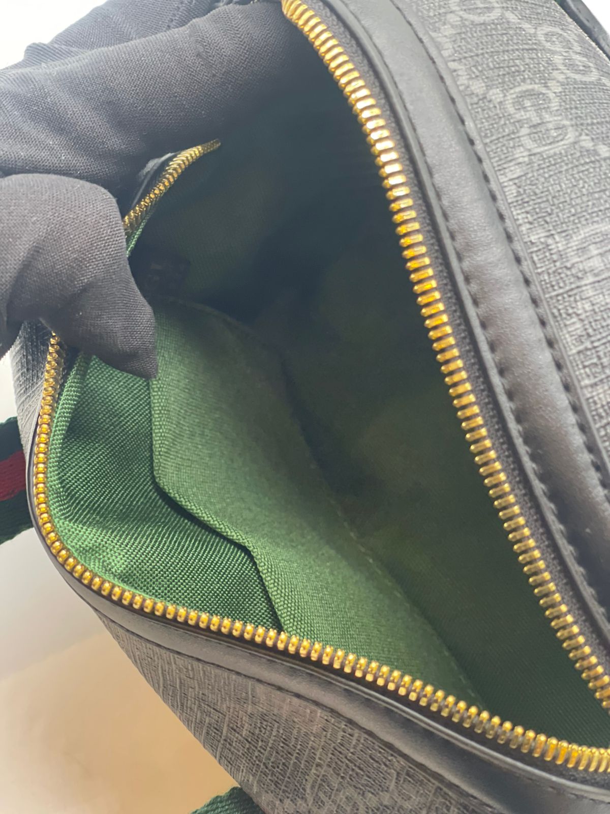 Gu-cci Mini GG Handbag (GG Supreme Canvas – Web Stripe)