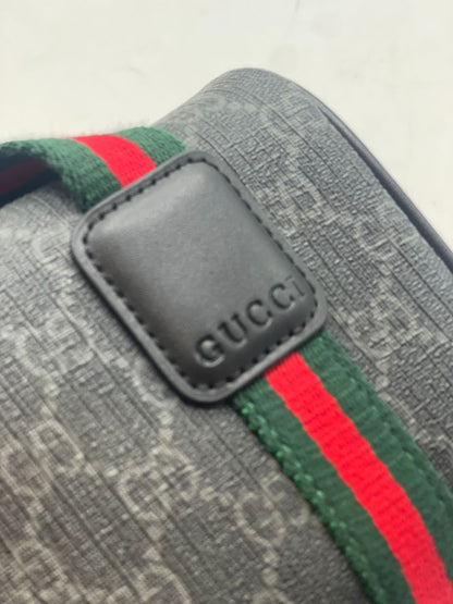 Gu-cci Mini GG Handbag (GG Supreme Canvas – Web Stripe)