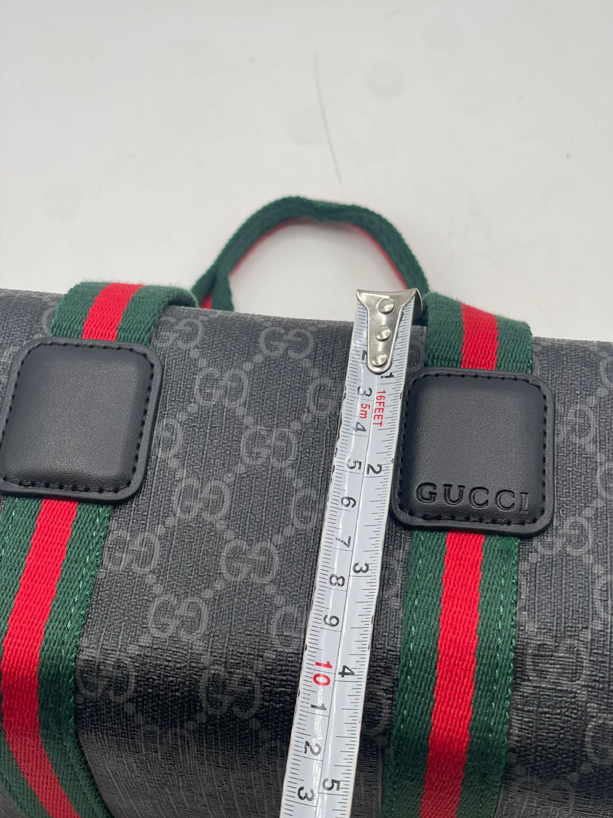 Gu-cci Mini GG Handbag (GG Supreme Canvas – Web Stripe)