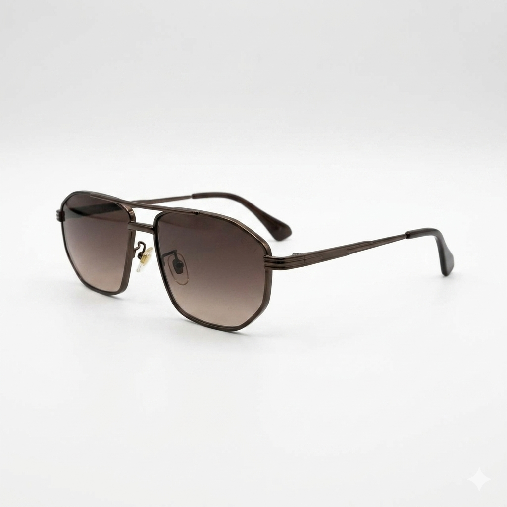 Gucci Modern Rectangular Metal Sunglasses