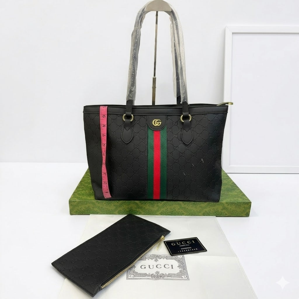 Gu-cci Ophidia GG Medium Tote Bag (Web Stripe Edition)