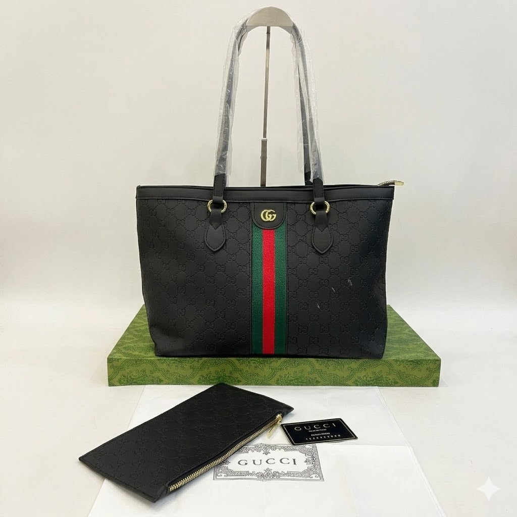 Gu-cci Ophidia GG Medium Tote Bag (Web Stripe Edition)