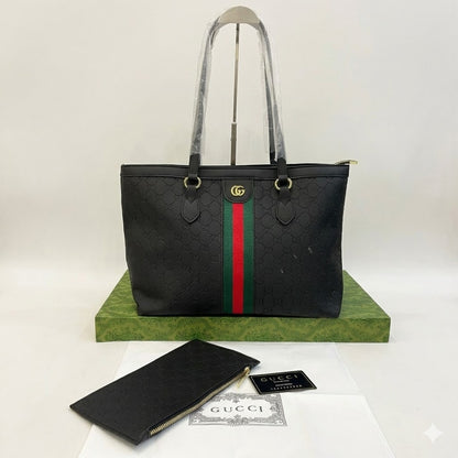 Gu-cci Ophidia GG Medium Tote Bag (Web Stripe Edition)