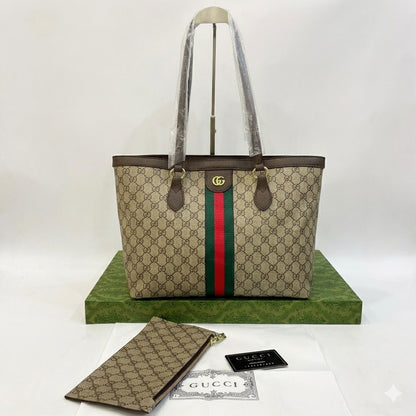 Gu-cci Ophidia GG Medium Tote Bag (Web Stripe Edition)