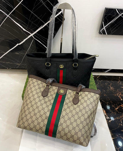 Gu-cci Ophidia GG Medium Tote Bag (Web Stripe Edition)