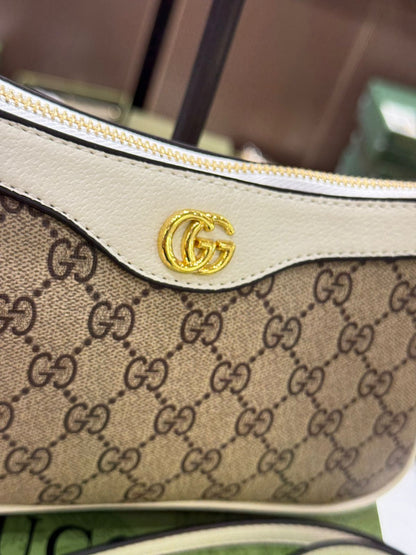 Gucci Ophidia GG Small Shoulder Bag with Leather Trim