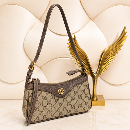 Gucci Ophidia GG Small Shoulder Bag with Leather Trim