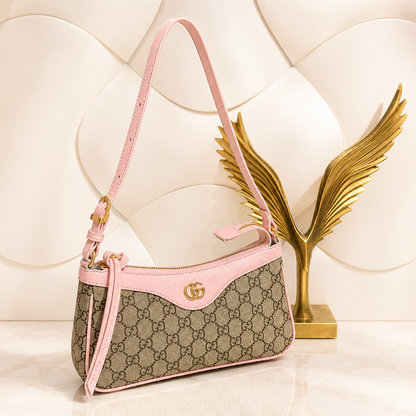 Gucci Ophidia GG Small Shoulder Bag with Leather Trim