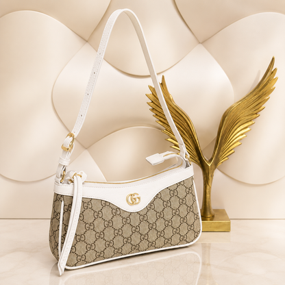 Gucci Ophidia GG Small Shoulder Bag with Leather Trim