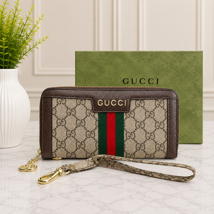 Gucci Ophidia GG Supreme Zip-Around Wristlet Wallet