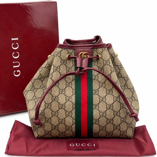 Gucci Ophidia GG Web Stripe Bucket Bag