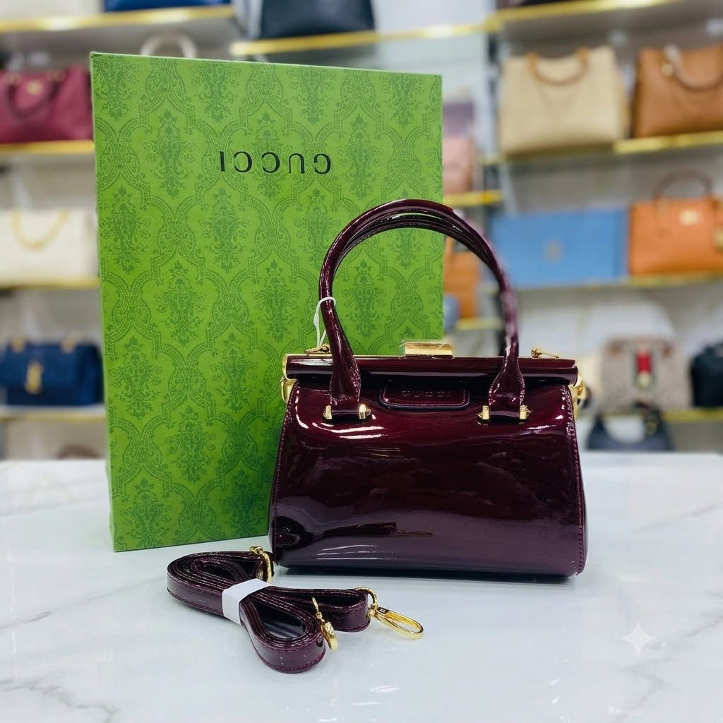 Gucci Patent Leather Top Handle Bag