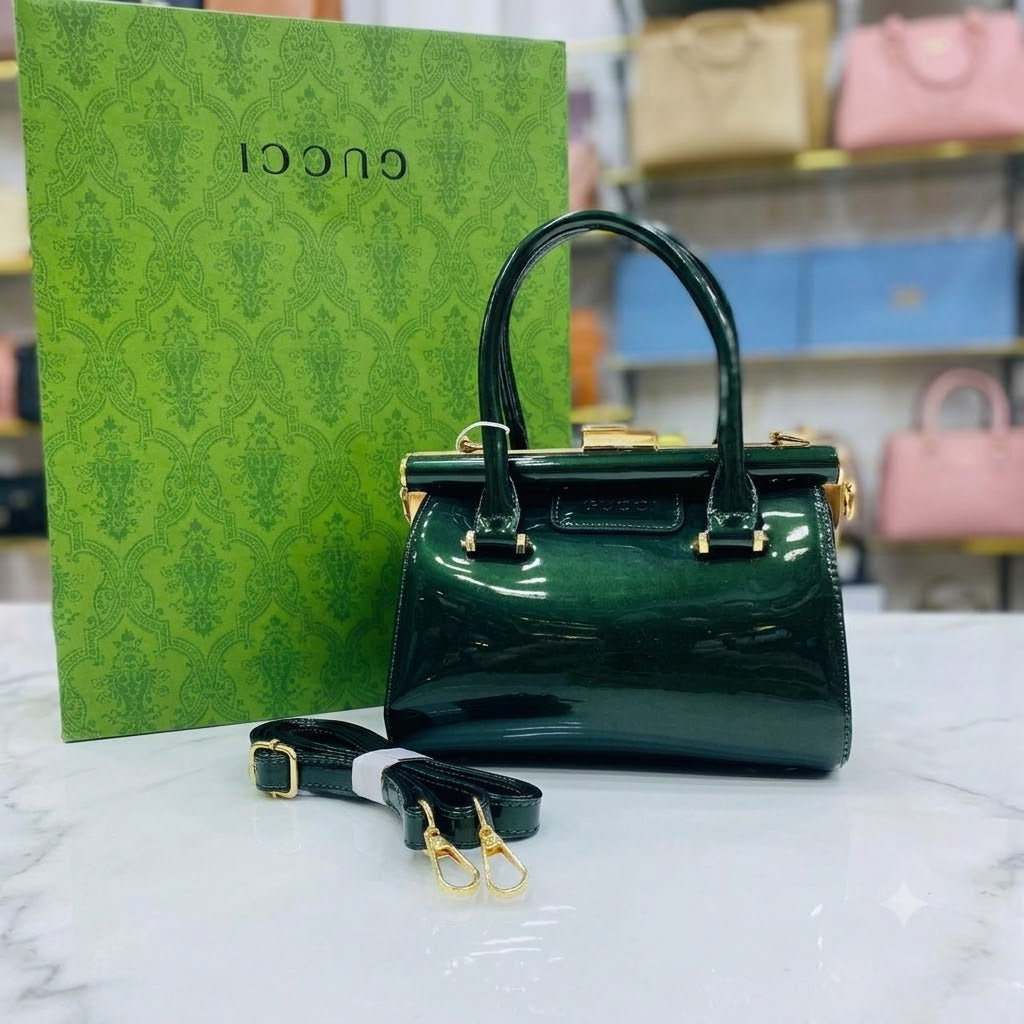 Gucci Patent Leather Top Handle Bag