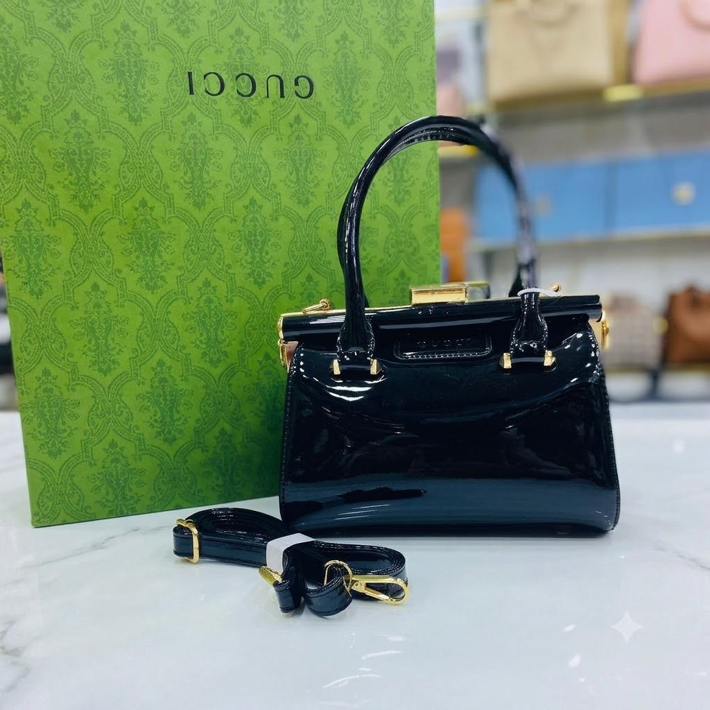 Gucci Patent Leather Top Handle Bag