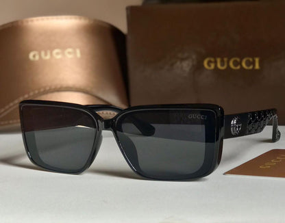 Gucci Rectangular Black Acetate Sunglasses
